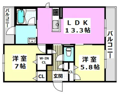 セドゥレ総持寺【201号室】の間取り