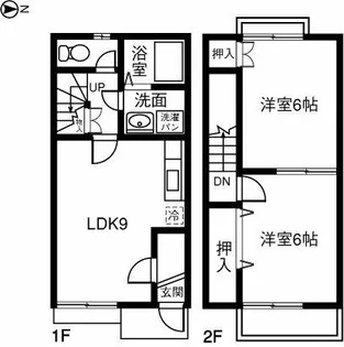 愛知県一宮市丹陽町森本【テラスハウス】の間取り