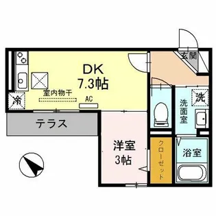 アムール姫島【1階】の間取り