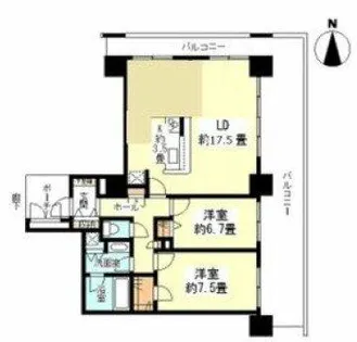 大阪府大阪市西区南堀江1丁目【マンション】の間取り
