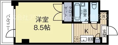 福岡県福岡市博多区住吉4丁目【マンション】の間取り