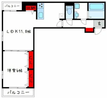パルテール八尾【3階】の間取り