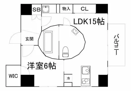 大阪府大阪市西区京町堀1丁目【マンション】の間取り