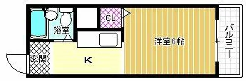 メゾンヤマモト【206号室】の間取り