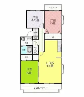 ラフィーネ草間【2階】の間取り