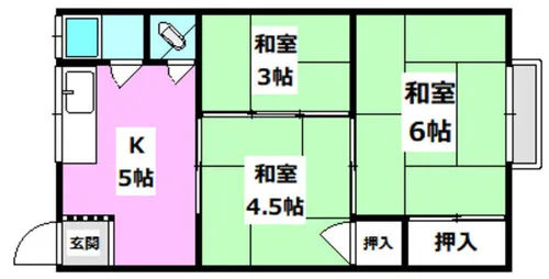 東太田第三文化住宅【211号室】の間取り