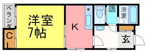エビスメイツ【202号室】の間取り