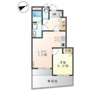 ユーヴィレッジ【1階】の間取り