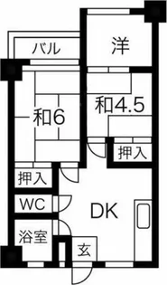 宝第一スカイハイツ【3階】の間取り