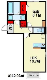 elegant palace横代北【101号室】の間取り