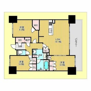グランカサーレ北千里【2階】の間取り