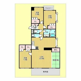 リブレ刀根山【1階】の間取り
