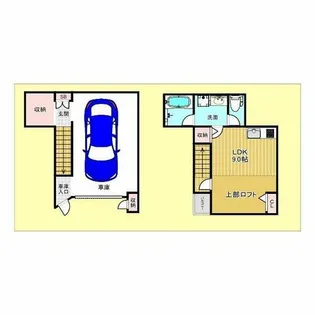 大阪府箕面市粟生外院3丁目【テラスハウス】の間取り