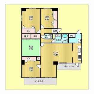 ヒルズコート刀根山【2階】の間取り