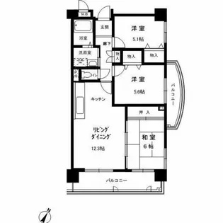 オルタンシア六甲【3階】の間取り