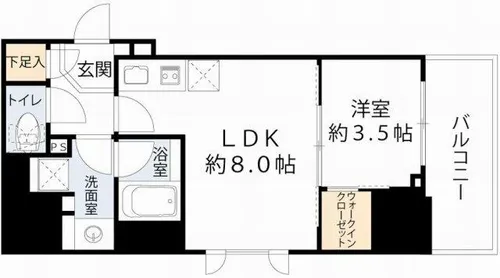 ルフォンプログレ堺筋本町タワーレジデンス【9階】の間取り