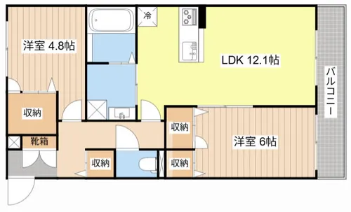 花の木【307号室】の間取り