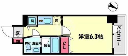 プライマル靭本町【3階】の間取り