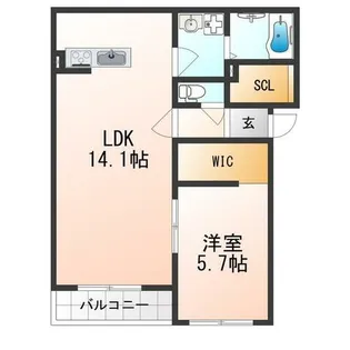 クレア法善寺【3階】の間取り