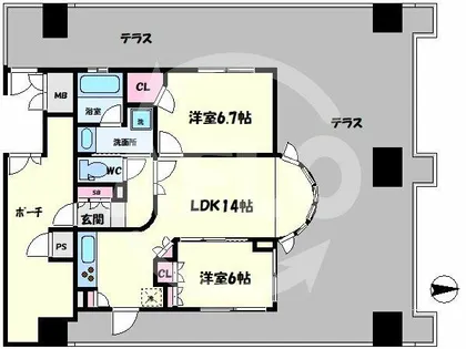 コンソラーレ同心【7階】の間取り