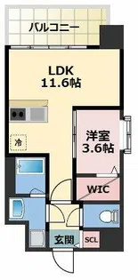 Alivis浪速東SoL TERRACE【7階】の間取り