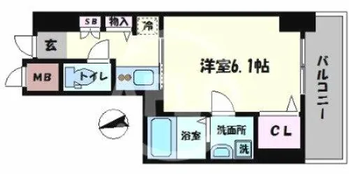 S-RESIDENCE南堀江【6階】の間取り