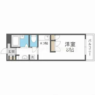 ビーバ江坂【6階】の間取り