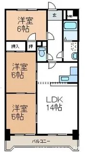 パールスクエア【2-C号室】の間取り