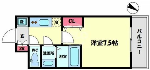 スプランディッド中之島WEST【2階】の間取り