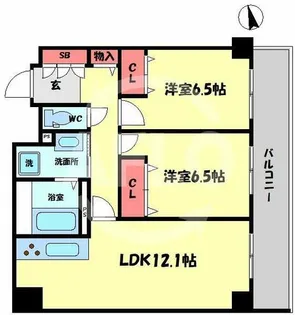 レジディア西天満【2階】の間取り