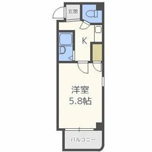 新町エビス【5階】の間取り