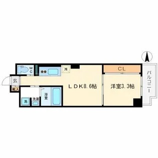 トモ南堀江【903号室】の間取り