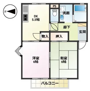 ヴィラ西真上【B201号室】の間取り