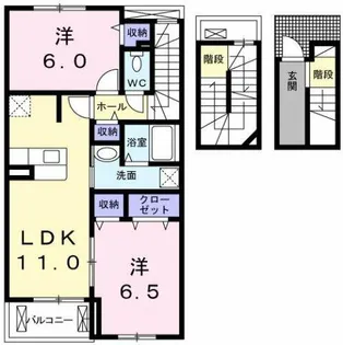 ラトゥール南若王子【3階】の間取り