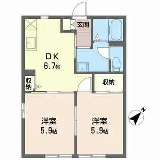 ディアス北村【D101号室】の間取り