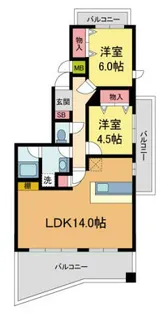 フォルム北夙川【4階】の間取り