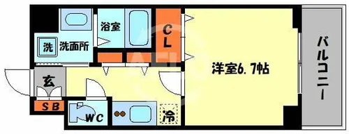 エスリード弁天町南【5階】の間取り
