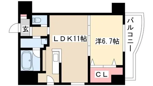 フローラル今池【402号室】の間取り