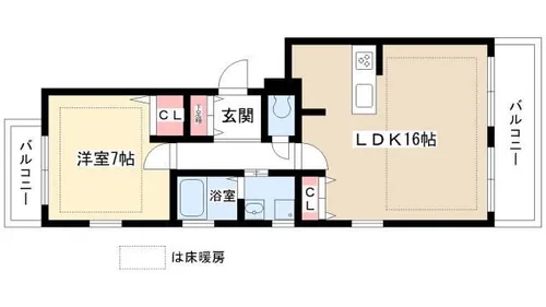 タムラハイツ東山【4階】の間取り