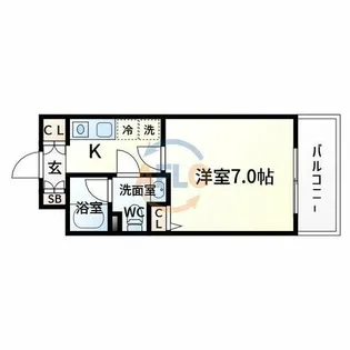 ハピネス江坂【2階】の間取り