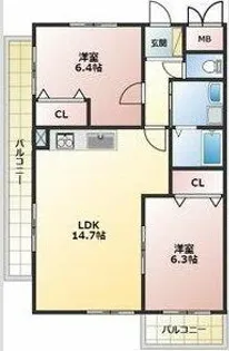 Casaverde【105号室】の間取り