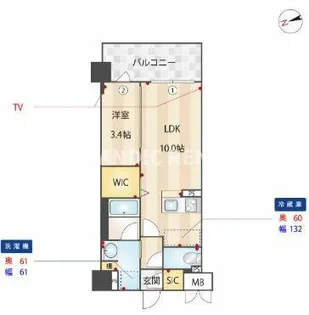 アトリオフラッツ井尻【6階】の間取り