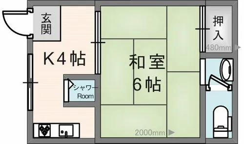 清波ハイツ【2階】の間取り