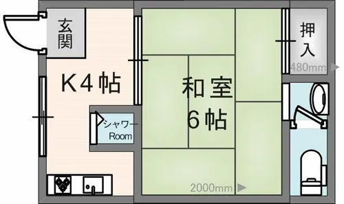 清波ハイツ【208号室】の間取り