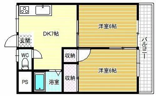 尾崎ハイツA棟【205号室】の間取り