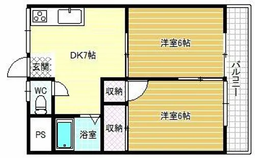 尾崎ハイツA棟【1階】の間取り