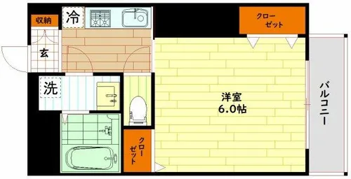 マロット天神橋【6階】の間取り