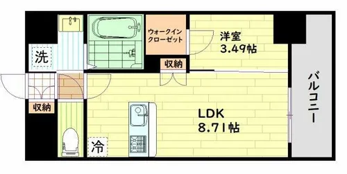 サムティ京橋Clear【9階】の間取り