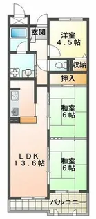ライオンズマンション西明石北【3階】の間取り