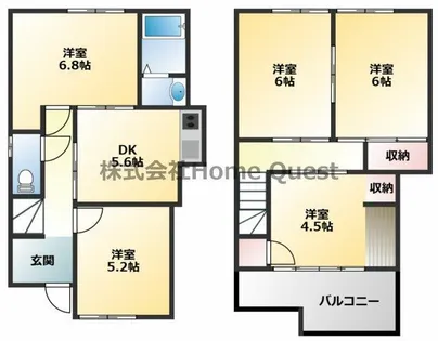 大阪府八尾市山城町4丁目【一戸建】の間取り